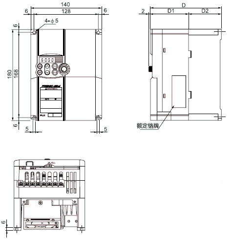 FRENIC Mini系列紧凑型变频器+尺寸图4