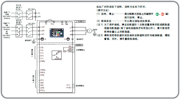 FRENIC Mini系列紧凑型变频器+接线方式1