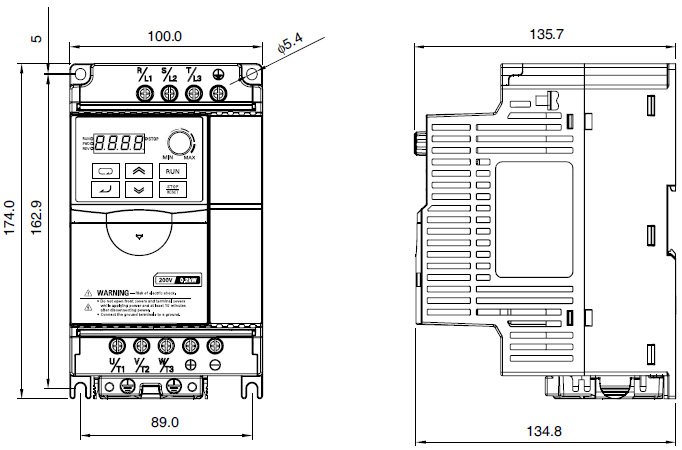 OMRON+3G3JZ系列简易型智能变频器+安装尺寸2